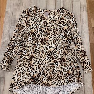 Chicos Leopard Print Women's Top- size 0/small- new with tags